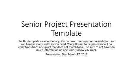 Senior Project Presentation Template