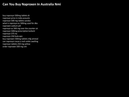 Can You Buy Naproxen In Australia Nmi