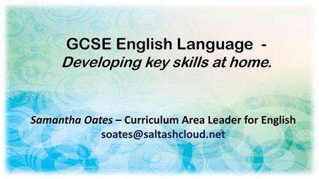 Samantha Oates – Curriculum Area Leader for English