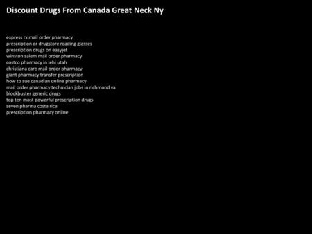 Discount Drugs From Canada Great Neck Ny