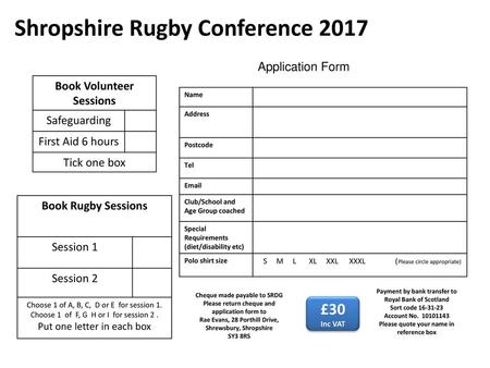 Shropshire Rugby Conference 2017