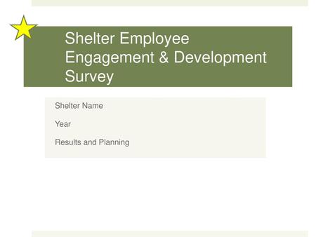 Shelter Employee Engagement & Development Survey