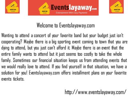 Get Event Ticket on Installment
