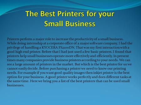 The best printers for your small business