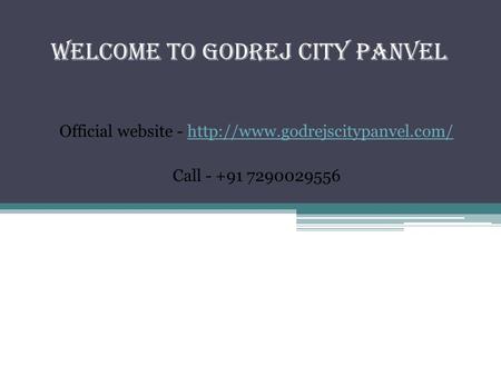 Godrej City Panvel | Godrej City Panvel Mumbai