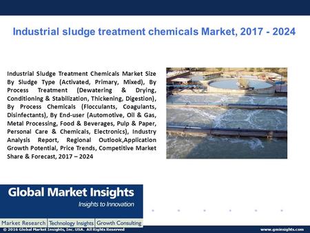 © 2016 Global Market Insights, Inc. USA. All Rights Reserved  Industrial sludge treatment chemicals Market, Industrial Sludge.
