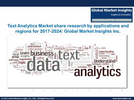 © 2016 Global Market Insights, Inc. USA. All Rights Reserved  Fuel Cell Market size worth $25.5bn by 2024 Text Analytics Market share.