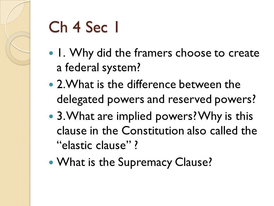 why did the framers choose federalism