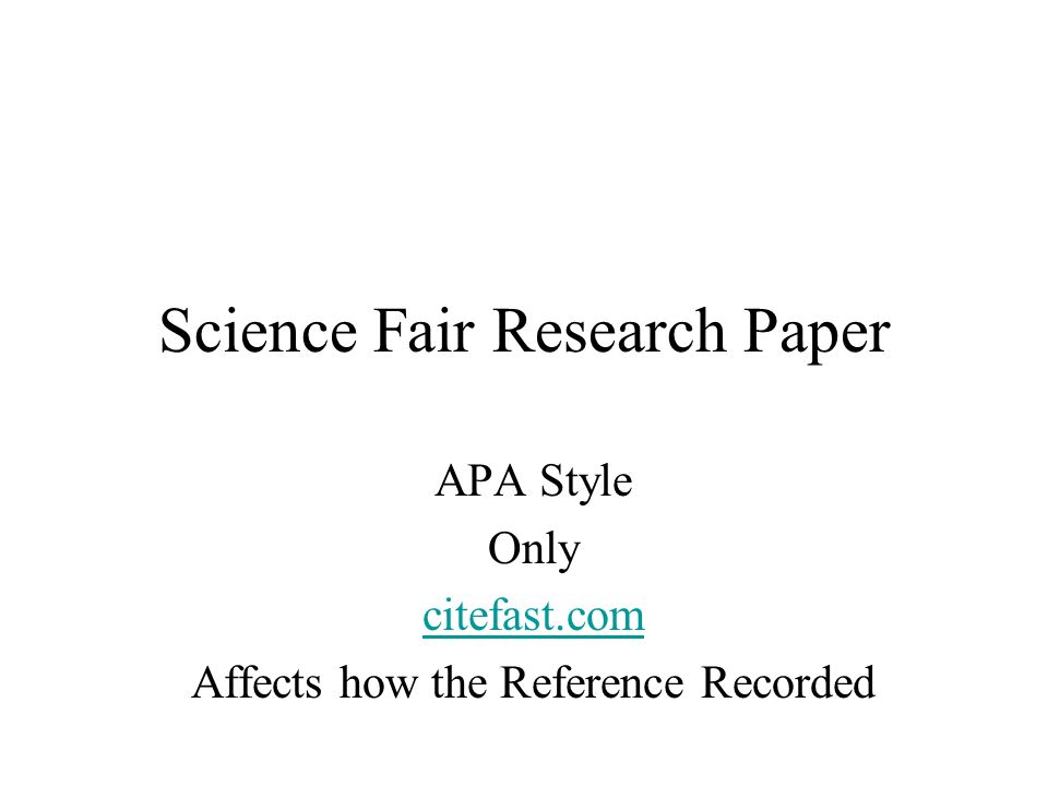 science fair paper