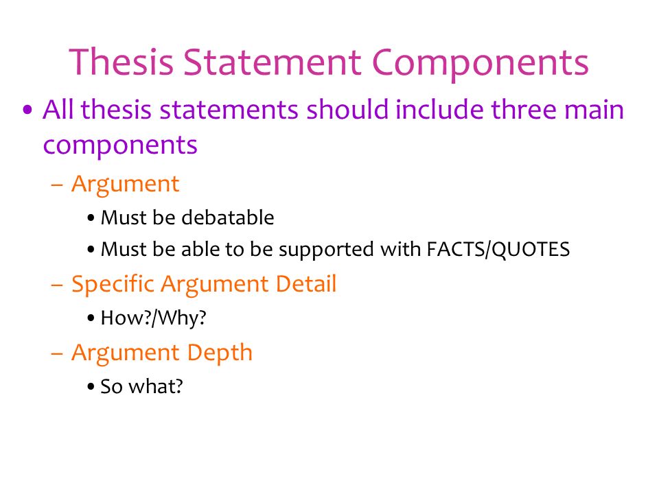 what is included in a thesis statement