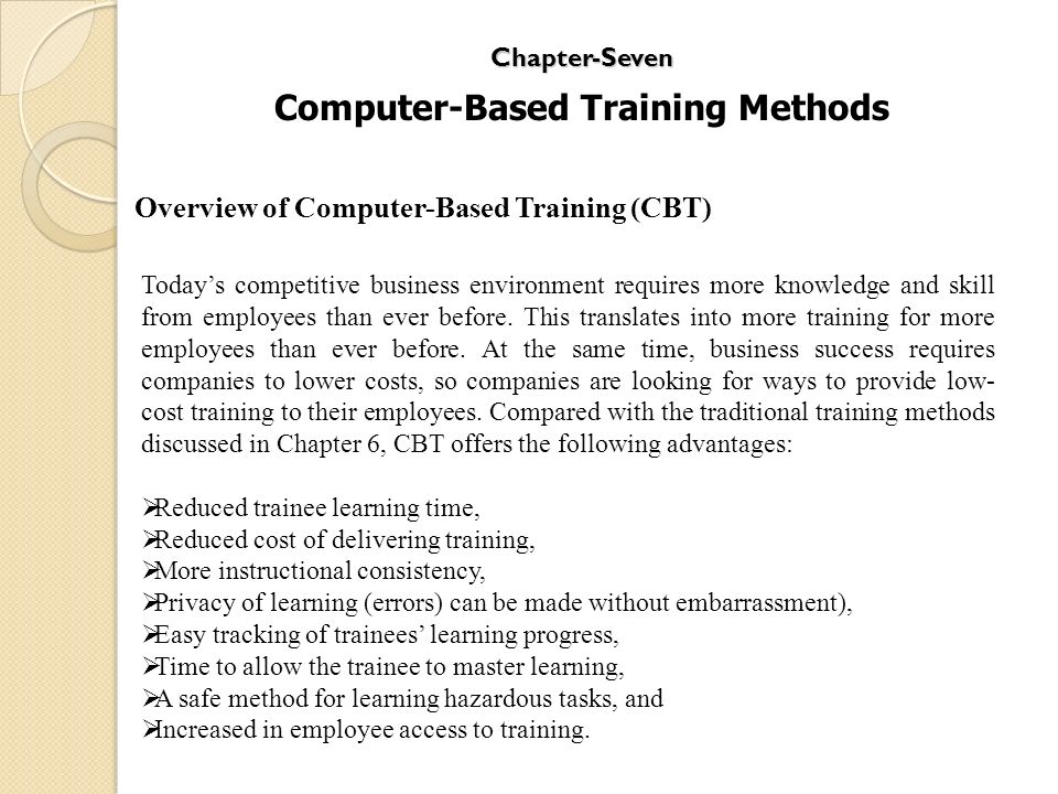 Computer-Based Training Methods - ppt video online download