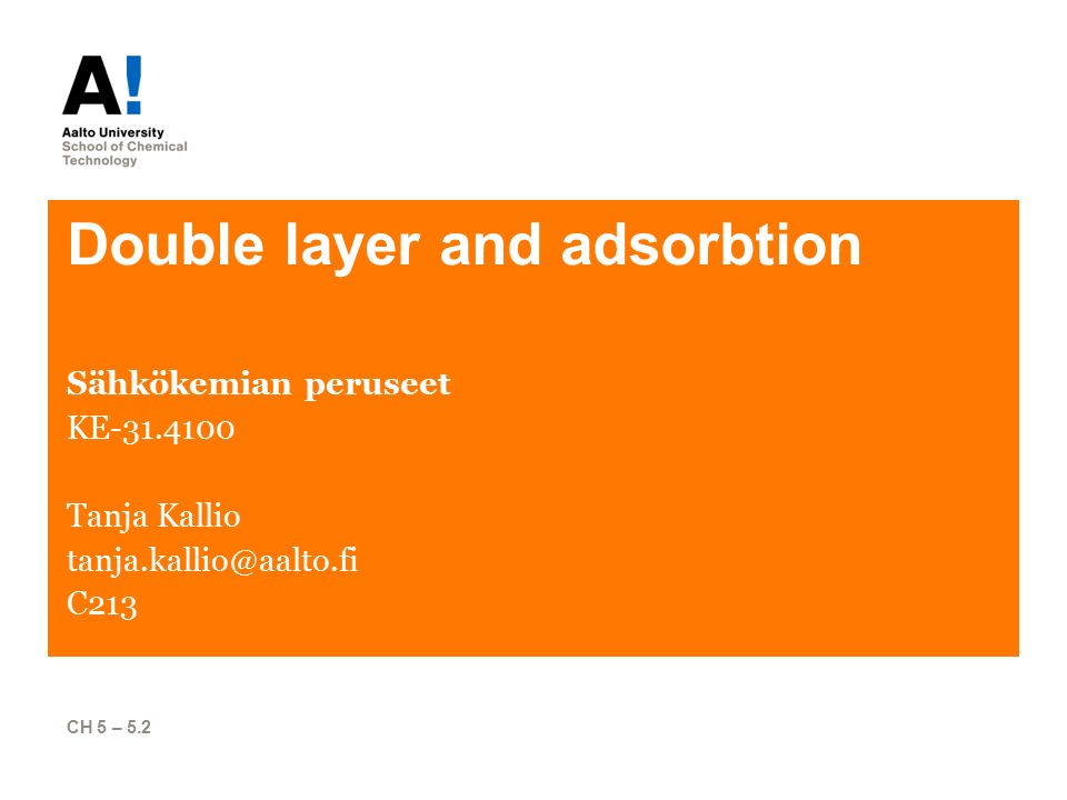 Kirja: Electrical double layer and adsorption