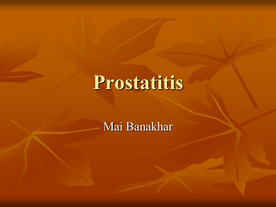 prostatitis ppt
