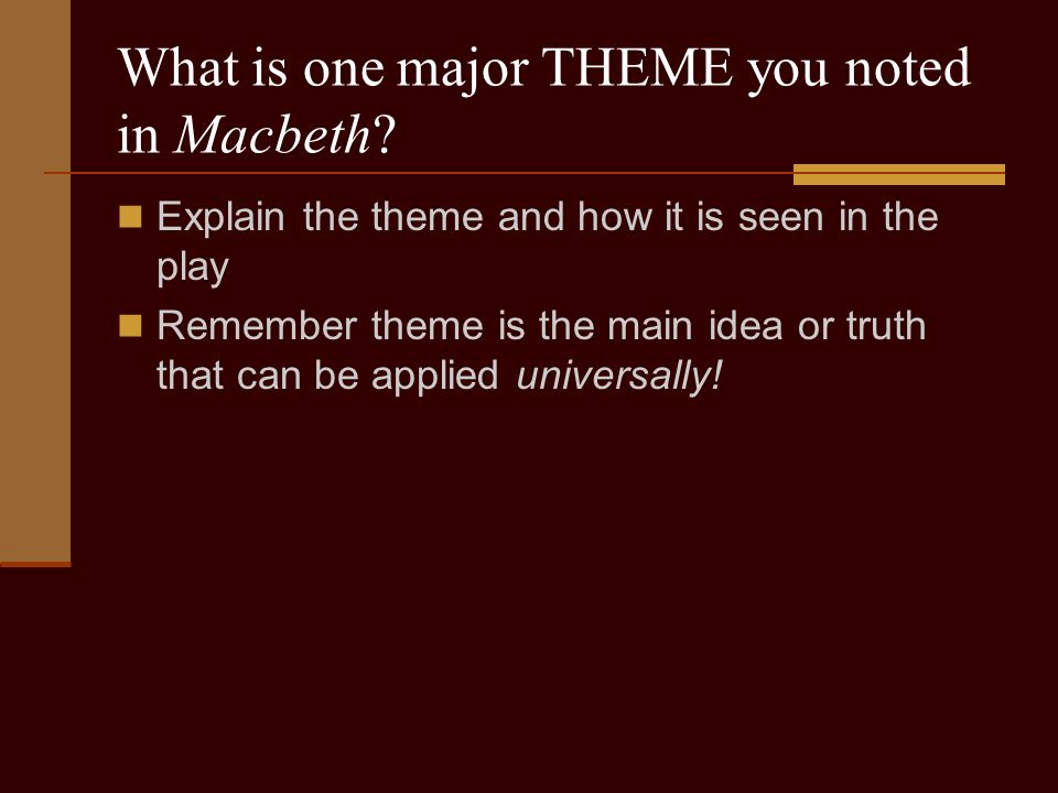 main idea of macbeth