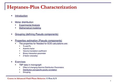 Heptanes-Plus Characterization