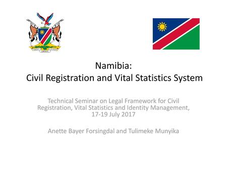 Namibia: Civil Registration and Vital Statistics System