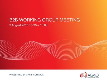 B2B Working Group Meeting