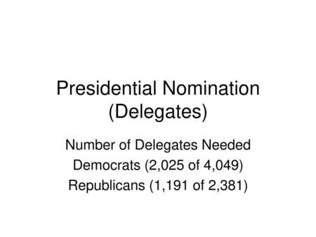 Presidential Nomination (Delegates)