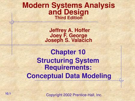 Chapter 10 Structuring System Requirements: Conceptual Data Modeling
