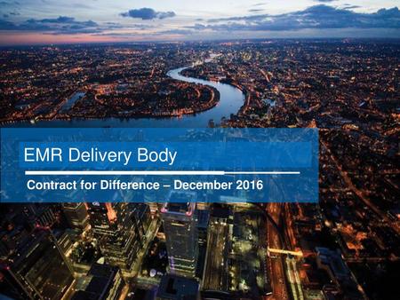 EMR Delivery Body Contract for Difference – December 2016.
