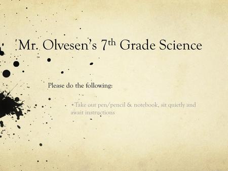 Mr. Olvesen’s 7th Grade Science