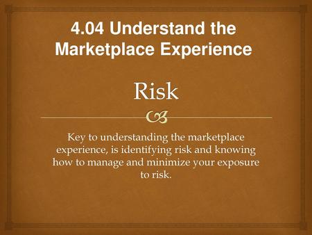 4.04 Understand the Marketplace Experience