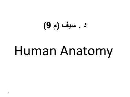 د . سيف (م 9) Human Anatomy.