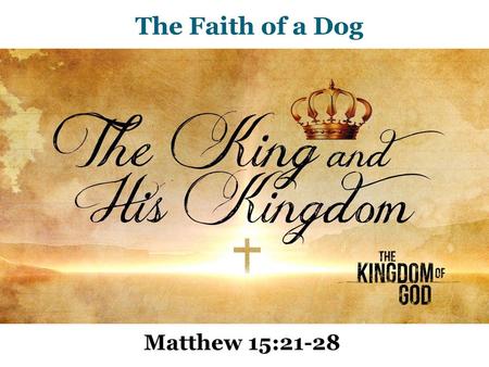 The Faith of a Dog Matthew 15:21-28.