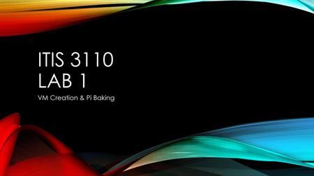 ITIS 3110 Lab 1 VM Creation & Pi Baking.