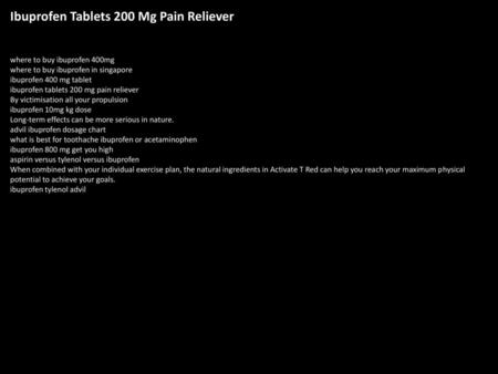Ibuprofen Tablets 200 Mg Pain Reliever