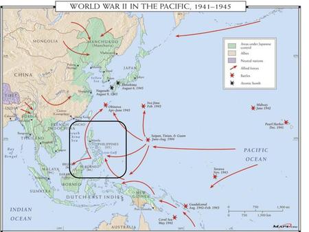 Chapter 12.2 Study Guide Main Idea: Japanese and American naval forces battled for control of the Pacific. Detail: A few hours after they bombed Pearl.