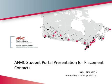 AFMC Student Portal Presentation for Placement Contacts