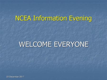 NCEA Information Evening