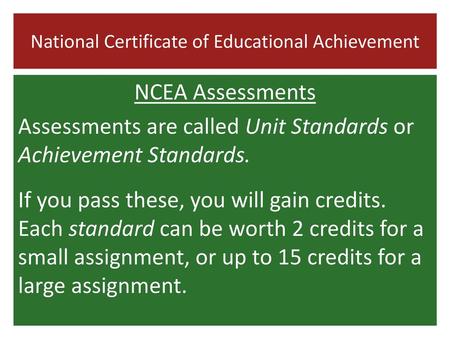 National Certificate of Educational Achievement
