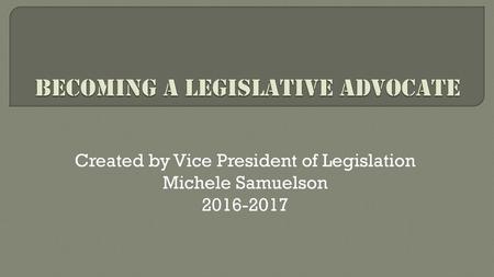 Becoming a legislative advocate