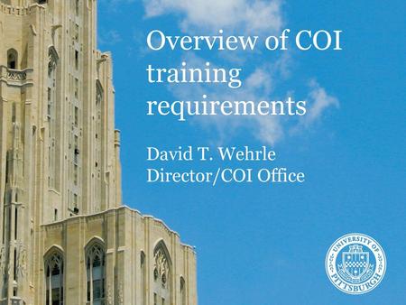 Overview of COI training requirements