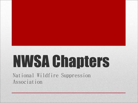 National Wildfire Suppression Association