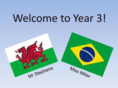 Welcome to Year 3! Mr Stephens Miss Miller.