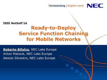 Ready-to-Deploy Service Function Chaining for Mobile Networks