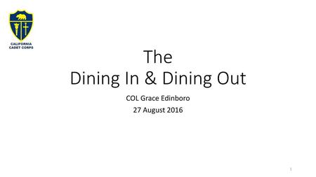 The Dining In & Dining Out