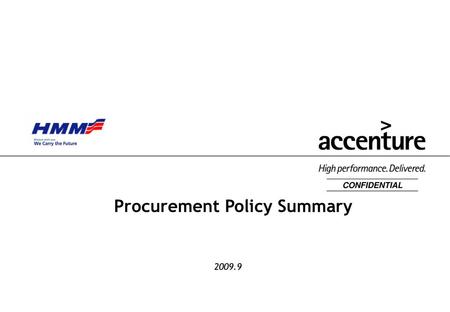 Procurement Policy Summary