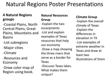 Natural Regions Poster Presentations