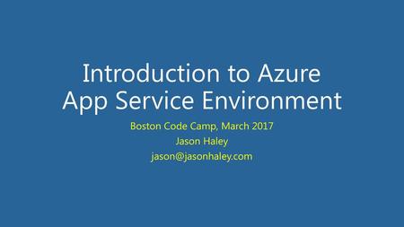 Introduction to Azure App Service Environment