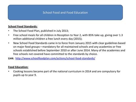 School Food and Food Education
