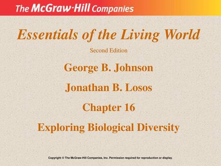 Essentials of the Living World Exploring Biological Diversity