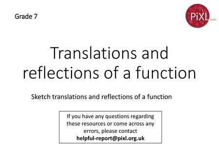 Translations and reflections of a function