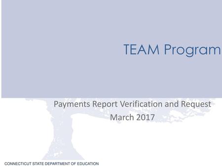 Payments Report Verification and Request March 2017