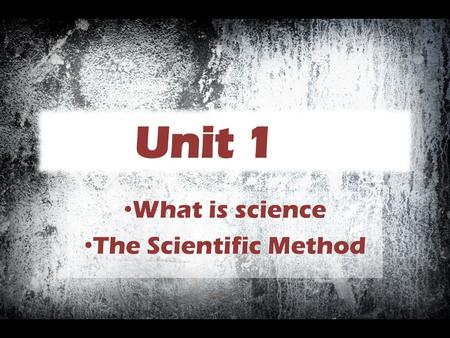 What is science The Scientific Method