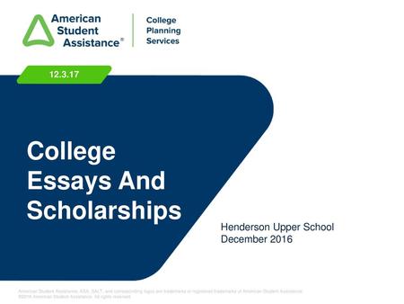 College Essays And Scholarships