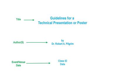 Technical Presentation or Poster